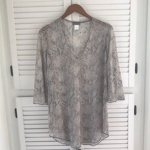 Jordan Taylor sheer snake print swimsuit coverup